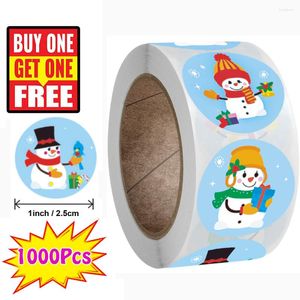 Gift Wrap 100-1000pcs Christmas Snowman Shape Stickers Pegatinas Navidad Noel Adesivos Natale Vintage Scrapbooking Cute Sticker For Kids