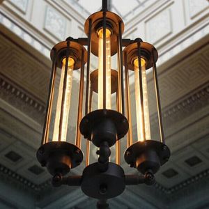 Люстры Ac100-240V 4pcs T30 Edison Blab Blab Vintage Iron Chandelier Loft Punk Fashion Metal Vishing Lamp