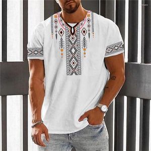 T-shirts för män Vintage skjorta i etnisk stil Dashiki traditionella kläder Kortärmade Fritidskläder Retro Streetwear kläder för män 2023