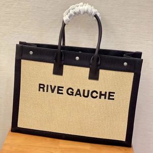 Women Designer Weave Rive Gauche DUFLE TORPS LUSURYS WEEKL Słomowe płótno Sprzęgło torebki krzyżowe torby na korpus męski rączka rafia ramię w torba podróżna