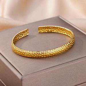 Bangle Unique Design Gold Color Bracelet Not Easily Fading Charm Fashion Simple Party Jewelry Accessories Adjustable For Women Girl