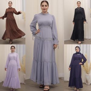 Roupa étnica Modest Muslim Hijab Dress For Women Summer 2023 Turkey Eid Abaya Dubai Islâmica Solid Color African Dresses Jalabiya