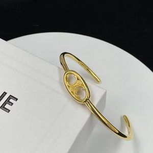 New adjustable open bracelet Letter brass High quality designer designed temperament bracelet