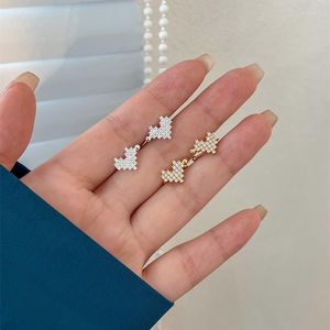 Rücken Ohrringe Mode Exquisite Zirkon Herzförmige Ohr Knochen Clip Manschette Ohne Piercing Für Frauen Hochzeit Bankett Schmuck