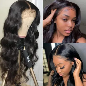 13x6 HD Lace Front Human Hair Wigs Brazilian Glueless HD Lace Wig Wave Black Wigs With Baby Hair Pre plucked