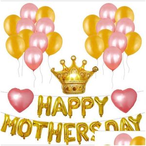 Partydekoration 1 Satz Happy Mothers Day Ballons Anzug Thema Aluminiumfolie Ballon Mutter Y0622 Drop Lieferung Hausgarten Festliche Sup Dhklr