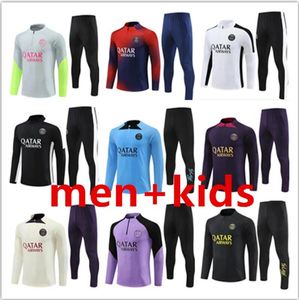 PSGS Tracksuit Paris Mbappe Football Training Suit Jersey Soccer Tuta Maillot على قيد الحياة