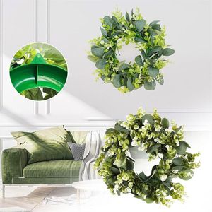 Decorative Flowers Sunflower Candle Ring Wreath Large Patio Garden Green Spring Home Garland Ornaments