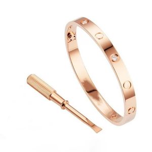 Luxus-Schmuck-Armband Damen, Roségold, Silber, Damen-Armreif, Titan-Stahl, Schraubenzieher, Diamant, Luxus-Designer-Schmuck, Damen-Herren-Party-Geschenk-Armbänder