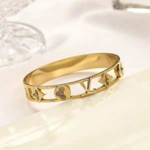 Fashion Letter Designer 18K Gold Plated Mens Bangle Women Bracelets Brand Letter Jewelry Accessory High Quality Gift