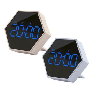 Настенные часы будильник Светодиодная дисплей Snooze Регулируемая USB батарея с питанием для домашней гостиной спальня