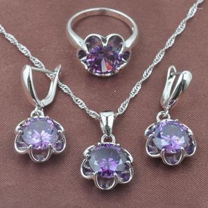Conjunto de brincos de colar 2023 para mulheres, joias de casamento, cor prata, pingente de cristal, anéis, estilo russo, TZ0246