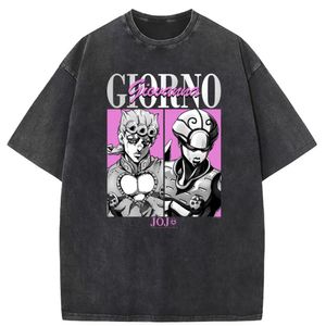 メンズ Tシャツジョジョの奇妙な冒険プリント Tシャツ洗浄長袖フィットグループストリート原宿ヴィンテージアニメ日本 Tシャツ男性 230707