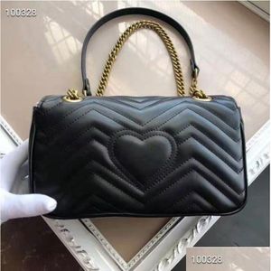 Bag Organizer 5 Colors Women Shoder Bags Chain Crossbody Fashion Quilted Heart Leather Handbags Female Famous Designer Purse 26Cm Dr Dhexh