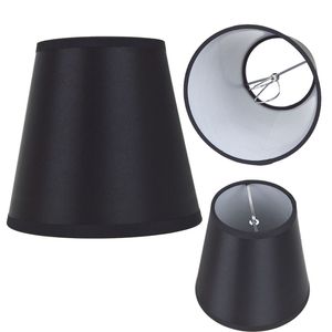 Lampenschirme aus schwarzem Stoff für Schreibtischlampen, personalisiertes modisches Beleuchtungszubehör, Clip-Glühbirnen-Befestigungsmethode, Nachttisch-Lampenschirme