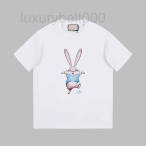 Women's T-Shirt Designer Tee Paris jump rabbit pattern short sleeve cotton women white black S-XL I2SJ