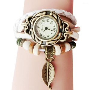 Wristwatches Foreign Trade Antique Watch Fashion Leather Wrapped Bracelet Epidermis Women Table Butterfly Pendants Wholesale Children