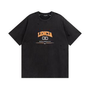 BLCG LENCIA 2023 Summer New 250g 100% Cotton Fabric T-shirt Men High Quality Print Color Drop Sleeve Loose Tshirts Oversize Tops 2023172