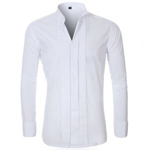 Camisas sociais masculinas Moda Noivo Smoking Homem Padrinhos Branco Preto ou Vermelho Casamento Ocasião Formal 230707