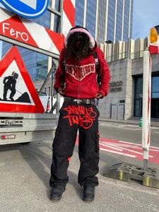 Mens Jeans Y2k Men Minus Two Cargo Baggy Casual Wide Oversized Black Denim Pants Harajuku Hip Hop Gothic Trouser Streetwear 658 94888