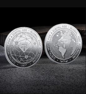 Medalha comemorativa de artes e ofícios Moeda comemorativa virtual Medalha comemorativa de metal com relevo tridimensional USDT