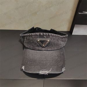 Top bonés da moda originais estilo jeans chapéus de aba estreita para homens e mulheres designer viseira de sol sem top