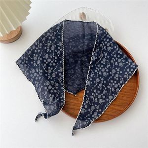 Scarves Office Lady Hair Tie Floral Print Neckerchief Small Hijab Scarfs Neck Scarf Shawls Headscarf Headband Band Triangle