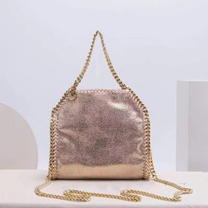 Stella Tasarımcı McCartney Falabella Mini Tote Çanta Lüks Kadın Metalik Şerit Kırmızı Siyah Tiny Alışveriş Kadınları Çanta Deri Deri Crossbody Omuz Çantaları Walle