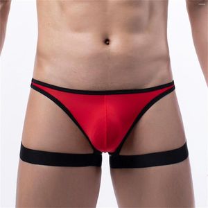 Cuecas Sexy Mens Cuecas Gays Cotton Gather Calcinhas Sólidas Respiráveis Sissy Jockstrap Slip Cuecas de Natação Bikini Calções