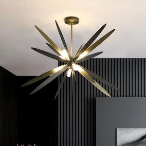 Żyrandole Led Art Żyrandol Lampa wisząca Światło Nordic Miedź Kreatywny Dekoracyjny Jadalnia Salon Sypialnia Kawiarnia El