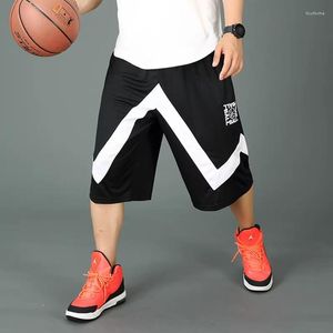 Men's Shorts Summer Men Sports Basketball Breathable Hole Plus Size 6XL 7XL Letter Patchwork Fitness Thin Geometry Red