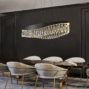 Chandeliers Artistic Modern Crystal 2023 Trend Hanging Lamps For Ceiling LED Lustres Luxury Ring Lights Dining Table