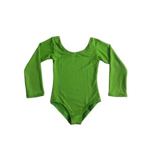 Grande pescoço redondo lycar Spandex Dancewear Body Ballet Ginástica Leotard macacão Unitard Manga Longa para homens mulheres crianças