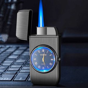 Neue Einfache Uhr Aufblasbare Gerade-durch Feuerzeug Butan Zigarre Praktisch für Atmosphärische männer Rauchen Zubehör 7EJ0