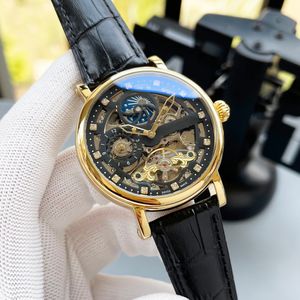 23 Orologio da uomo con cinturino in pelle dal design intagliato vintage con cinturino in pelle Orologi di design di lusso 42MM Orologi meccanici automatici neutri senza scatola