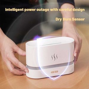 Fuktare Parfymfuktare Ultraljudsluftfuktare med LED -belysning Simulering Färgglad Flame Fragrance Machine