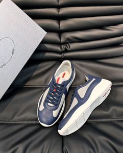 Sapatos esportivos da America's Cup para homens, malha respirável, tecido de borracha para bicicleta, tênis masculinos, pele de bezerro técnica, caminhada casual, branco, azul, rosa, preto