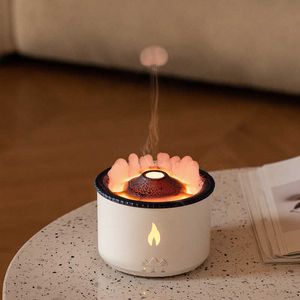 Humidifiers 360ml Volcanic Flame Aroma Oil Diffuser Smoke Ring Air Humidifier Ultrasonic Atomizing Sprayer Eruption Fragrance