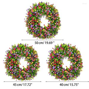 Decorative Flowers Decor Wreath Versatile Farmhouse Colorful Cottage Durable Stable Beautiful Artificial Spring Summer