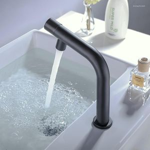 Bathroom Sink Faucets Black Single Cold Vessel Faucet Stainless Steel Handle One Hole Tap Basin