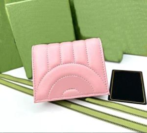 Designer Card Holder Womens Black Pink Lambskin Wallets Coin purse pocket Interior Slot Pockets Genuine Leather small bag 11CM