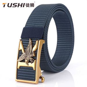 Belts Suspenders Canvas waistband young male students automatic buckle casual men's pants woven belt for nylon tactical youth trend