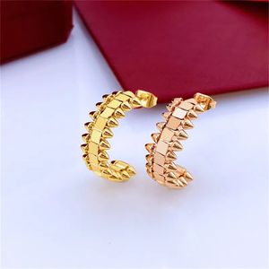 Titanstahl-Bolzenohrring für Frau, exquisite, einfache Mode, C-Diamant, goldfarbener Ring, Damenohrringe, Liebesschmuck, Geschenk G3349