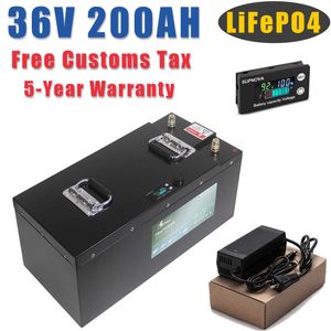 Batteria 36V LiFePO4 40AH 200AH Batteria ricaricabile integrata al litio ferro fosfato BMS per camper AGV Carrello elevatore solare Robot Boat