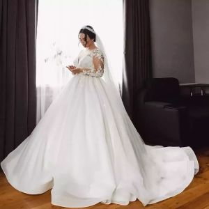 Size A Plus Line Wedding Dresses Bridal Gowns Long Sleeve V Neck Lace Appliqued Boho Country Vestidos De Novia ppliqued estidos