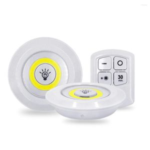 Duvar lambası LED Cob 3W 3pcs Ayarlanabilir Uzaktan Kumanda Dokunmatik Tonu Dolabı Mutfak Hafif Merdiven Koridor Acil Durum