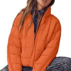 Trenchcoats dam Vadderad jacka dam vinterkappa 2023 Långärmad stativ Krage Zip Up Svart/grön/khaki/orange/vita kläder