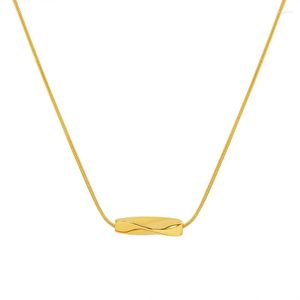 Colares com pingente SDA elegante tubo torcido colar de aço inoxidável francês estilo legal 18k banhado a ouro titânio jóias para homens e mulheres