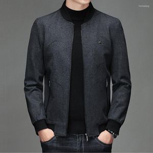 Men's Jackets High Quality Business Jacket Stand Collar Zipper Casual Coat Tops Brand Middle Aged Husband Men Clothing