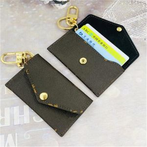 New Designer Letter Wallet Keychain Keyring Fashion Purse Pendant Car Chain Charm Brown Flower Mini Bag Luxury Accessories